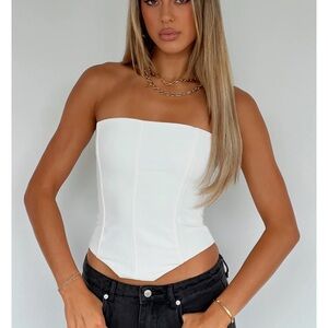 White Fox Let It Go Strapless Bustier Size Small